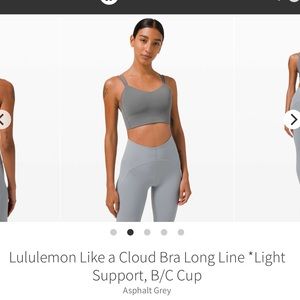 lululemon Like a Cloud Bra Long Line *Light Support, B/C Cup size 8